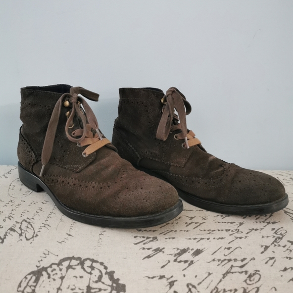 Marc New York Men's mid boots Brown pig suede - Picture 2 of 7